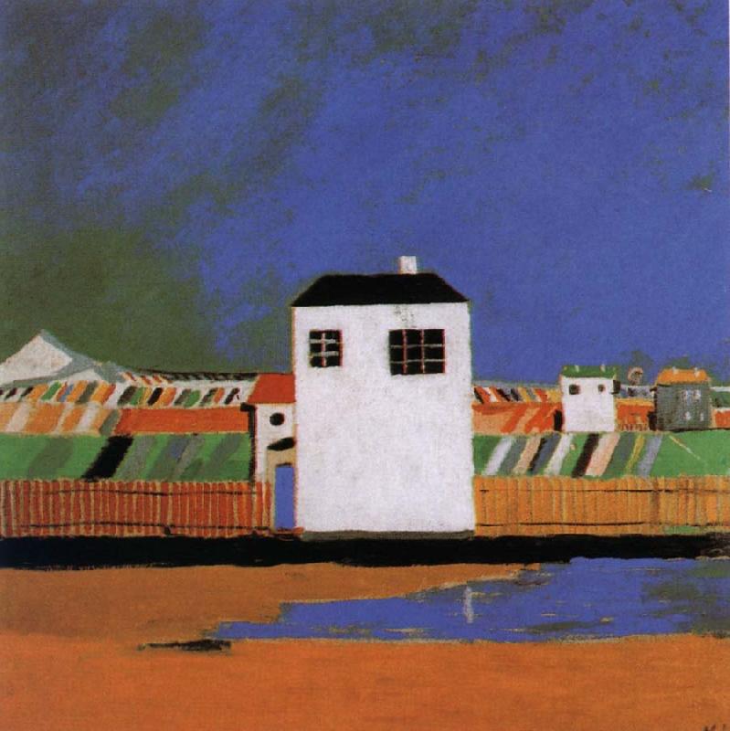 Kasimir Malevich A white house in the landscape oil painting picture